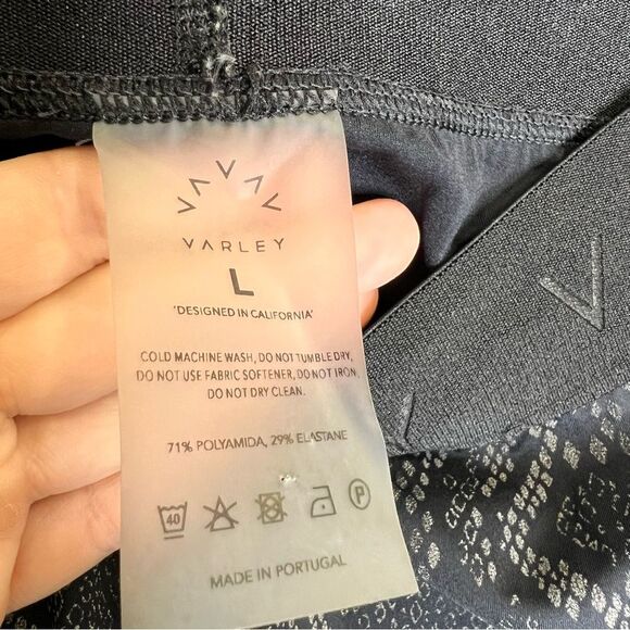 Varley Alden Midnight Python Mesh Panel Cropped Leggings Large - Picture 6 of 10